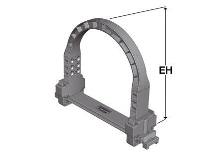 BS -5 BRACKET BAR Large-diameter conduits are routed securely by using a bracket bar (BS). Installation is done on the frame bridges or the covers of the energy chain.
