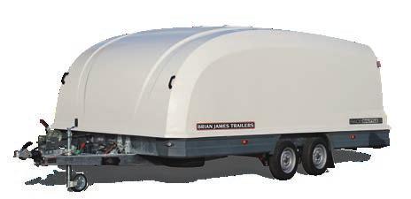 Aerodynamic single piece, clam shell design reduces wind drag and improves towing fuel consumption.
