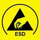 Zbog česte upotrebe ruka u trokutu postala je nerazdvojna od ESD-a, zato možemo simbol doslovce prevesti»komponenta osjetljiva na ESD, ne dodiruj«.
