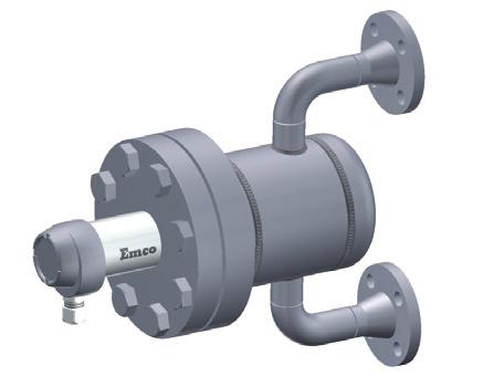 or 600 lbs EMCO float chamber code HORL-I with horizontal flanged process connections pointing to