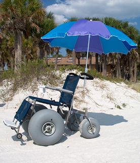 to push a standard wheelchair across the sand.