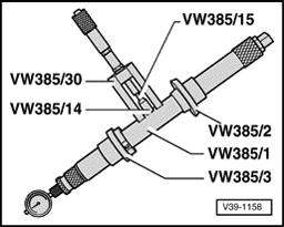 Page 17 of 38 39-180 - Adjust adjustment ring of VW385/1 measuring bar. Dimension a = 60 mm - Adjust sliding adjustment ring.