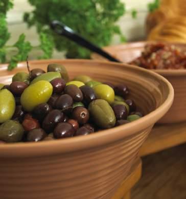 Valencia bowls are perfect for displaying olives, salads and desserts.