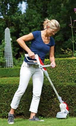 Cordless Grass Trimmer ART 1500 Series Mobile, flexible and ergonomic Balanced design and ergonomic layout of controls with a comfortable soft grip handle: for effortless work + IKRA Power Pack with