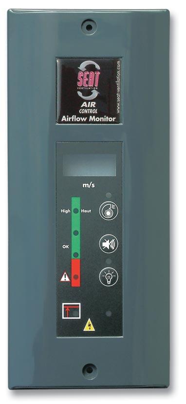 Controllers and inverters Controllers & Inverters SEAT AIRCONTROL - Variable air volume controllers EN 14-175 RoHS compliant Customisable resin sticker 3 green LE lit up: Airflow too high Green LE