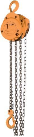 meter løft Capacity Chain pull to lift full load Test load Weight Chain parts 07 060001 0,5 30 0,75 10 1 07 060002 1,0 36 1,50 12 1 07 060003 1,5 42 2,36 17 1 07 060004 2,0 40
