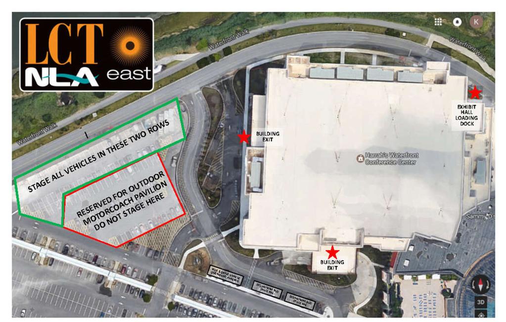 LCT/NLA Show East will be providing a parking lot right next to the Waterfront Convention Center for the staging and detailing of your vehicles.