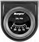 95 Universal Mechanical Oil / Water Gauge Kit by SunPro This 2" mechanical-type temperature gauge has 12 volt internal lighting and features a black face and ranges from 100 280º F.