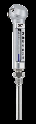 Industrial thermometers - Head form J Type K and K for measuring ranges -... C Die cast aluminium, silver-coloured anodised Type K Dimensions: x mm (L x W) Special glass prismatic, approx.
