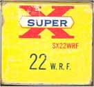 Same as WA-1 except it has a white over-label with black ink stating S.A.A.M.I. REFERENCE AMMUNITION. WRF-1.22 WIN. RIM FIRE. "SUPER-X".