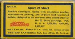 This style of box remained in the product line until replaced in 1960. S-1.22 SHORT (TARGET). "XPERT".