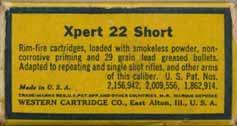 1937-1959 "XPERT Issues SHORT In 1937, Western introduced an intermediate velocity target loading designed to sell at