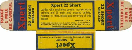 1937-1959 "XPERT Issues SHORT Z BOTTOM S-2.22 SHORT (TARGET). "XPERT".