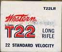 1971 "T22 TARGET" Issues In 1971 Western replaced their "XPERT" issues with a new offering which they named "T22". This issue used Western's Ball powder behind a 40 grain lead bullet.