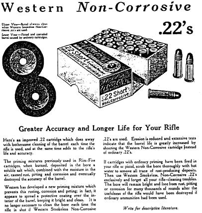 1927- "BULLSEYE" Non-Corrosive Issues In 1927, the Western Cartridge Company introduced their non-corrosive priming system. This was probably the most important development in the history of the.