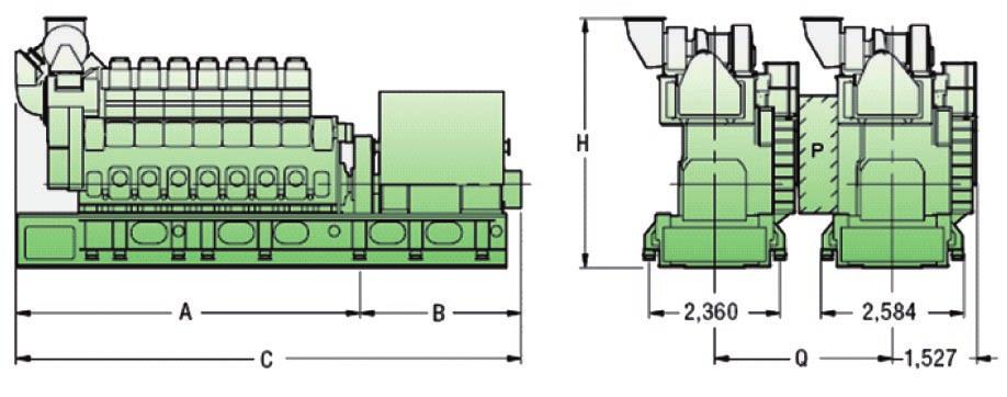 WEICHAI-MAN L32/40 Marine Generator Sets Marine Genset Model Engine power (kw) rpm Generator Power (kw) Fuel 6L32/40 3000 720/750 2895 HFO,MDO,MGO 7L32/40 3500 720/750 3380 HFO,MDO,MGO 8L32/40 4000