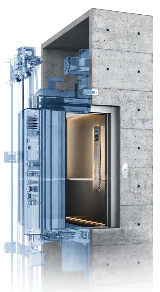 At second glance, this MRL (machine room less) passenger elevator offers a multitude of technical innovations along with custom sizing down to the millimetre. Talk about flexible.