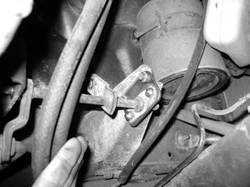 Fasten the cross shaft at the engine bracket with the original cotter pin. 16. Check the gear shift indicator on the dash.