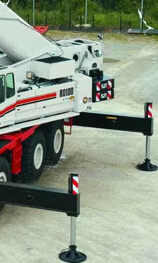 The smaller tires give it an overall height that is ideal for hauling, along with its individual six-wheel hydrostatic drive, there is no crane in the world, any size, that can come close to the job