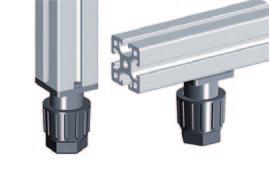 402259803 Adjustable levelling foot Compact levelling knuckle foot that mounts on aluminium profiles.