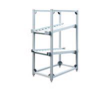 Roller conveyor sections Profile series I-40 FIFO shelf Features: High-load support rollers of galvanised steel 1 feeder section with stopper 1 return section with stopper 956 1500 1550 L B 445