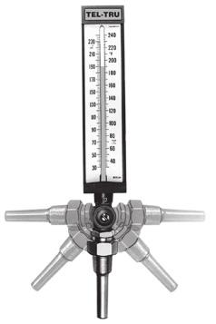 ADJUSTABLE ANGLE THERMOMETERS Commercial grade units available with 9" aluminum or plastic cases, spirit fill, and 3½" or 6" stems. Unit can be adjusted for easy reading at any angle.