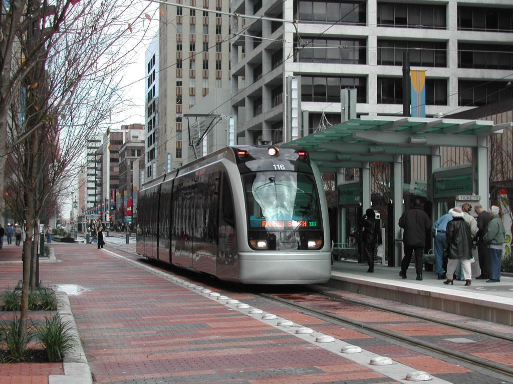 light rail auto-free streets in the U.S.