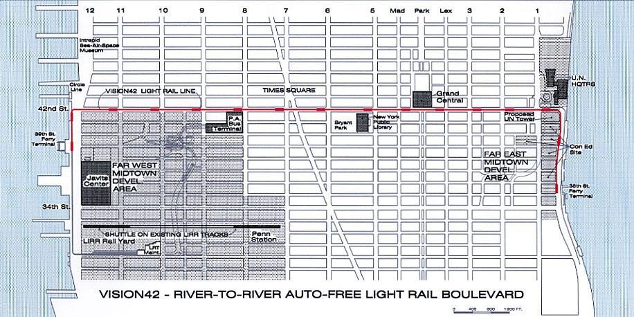 a 2½-mile low-floor light rail line, river-to-river in 21 minutes with vehicles