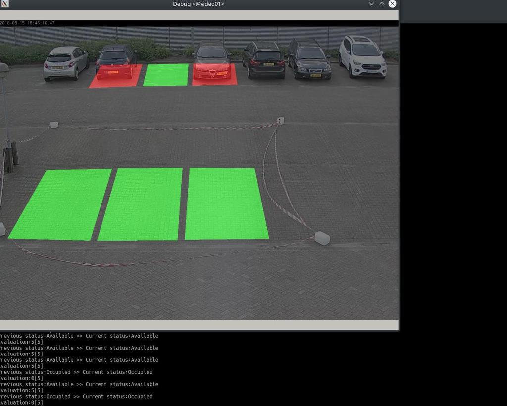 Video surveillance technologies Free parking spot detection Application: Every a configurable time period status of parking spots are evaluated If there exist motion
