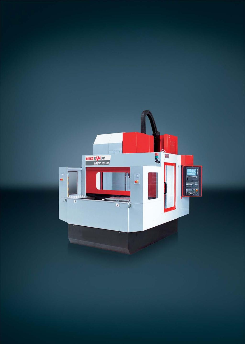 MCP 70-50 and MCP 100-50 The EMCO FAMUP MCP series. CNC vertical machining centers with the latest generation of pallet changers.