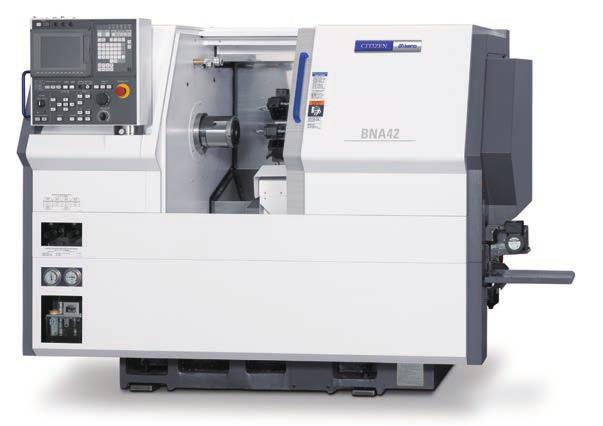 MSY With two spindles, the subspindle having an additional X axis, a Y axis turret and the latest Mitsubishi control, the BNA-42MSY is able to handle complex machining, with rapid cycle times and