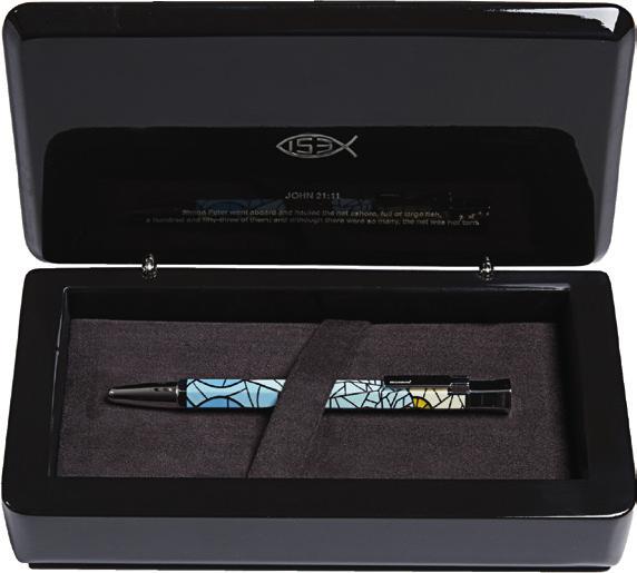 4 PREMIUM WRITING INSTRUMENT 153 Fisherman Inspired by cathedral stained glass Handcrafted pure silver body with ceramic and white gold inlay Compatible with