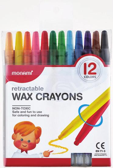 ARTIST'S MATERIAL 85 Wax Crayons Effortless twist action advance Safe and fun to use for coloring or drawing Bright & vivid colors 12