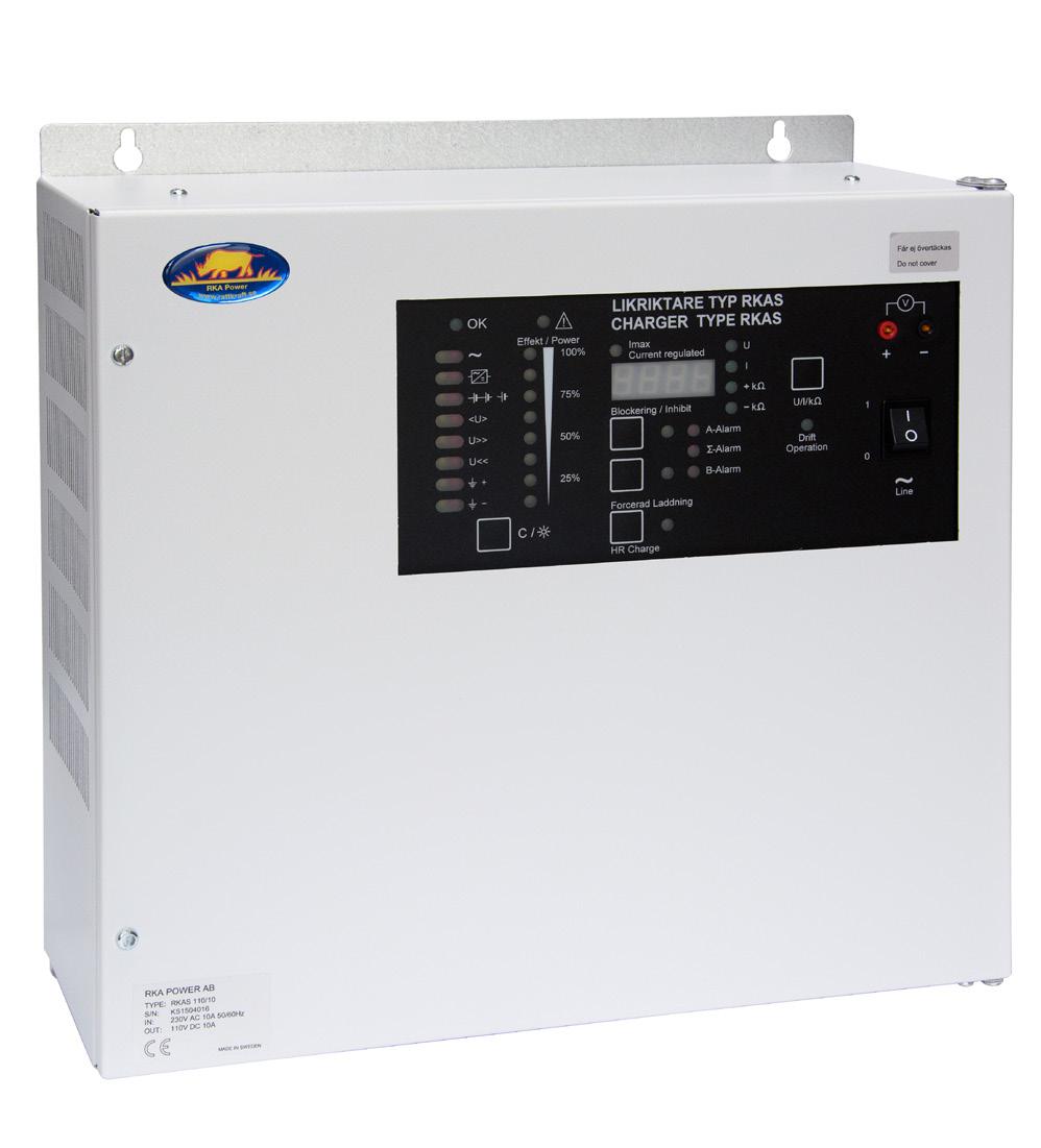 Switchmode rectifier type RKAS with PFC RKA Power New technique sine wave input. New principle fully equipped. New technology easy to use.