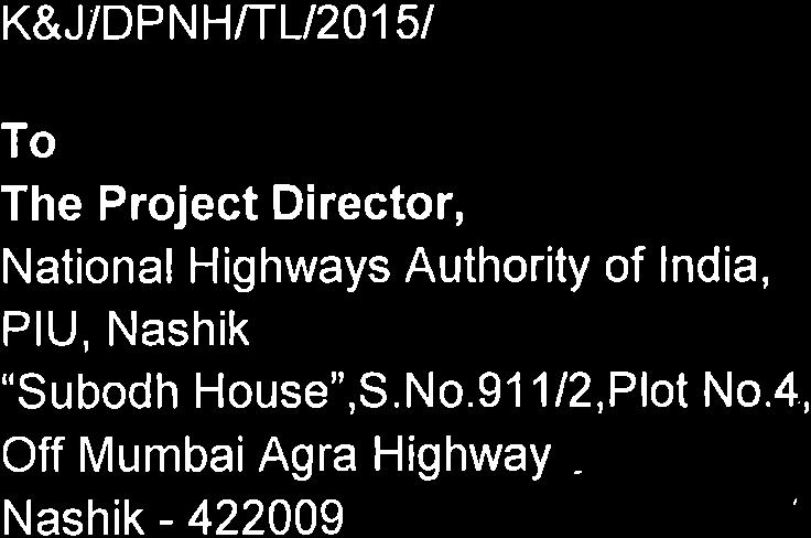 road and widening to 4 - lane divided Highway from Km 265+000 to Km 380+000 of NH-3 (Dhule - Pimpalgaon) in the state of Maharashtra on Build