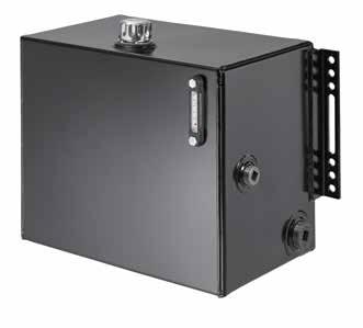 HYDRAULICS Model A3300 Steel Sidemount - 30 Gallon Tank Size: 24" long x 14¾" wide x 20" high Product Weight: 90# Steel tank assembly, fully baffled, with pre-punched and slotted 2" x 2" mounting