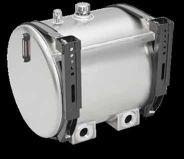 AMERICAN WET TANK SYSTEM Specialty Hydraulic Tanks Model A4500-2S90-ST Rear Ported Saddlemount Tank - 50 Gallon Aluminum Tank Size: 24" diameter x 27" long Product Weight: 38# Mounting Kit Weight: