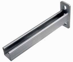 System MQ channel installation hot-dip galvanised Brackets Features: Serrated C-section. Installation assisted by dimension marking. Great flexibility due to slots.