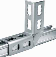 System MQ channel installation hot-dip galvanised Angles, angle brackets, connectors Features: Universal: few parts for all applications. Easy to use. Three-dimensional, thus high strength.