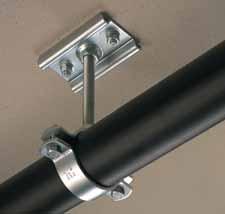 Fixed points hot-dip galvanised MFP-L-F light-duty fixed point Features: Verified loads and technical data. Quick installation using only screws on the pipe ring. Narrow flange makes insulation easy.