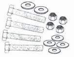 99 Stainless Steel Mounting Hardware Kit 4ea Bolts, 4ea waxed nylock nuts, 4ea KT040 1/2-13 x 2-1/2" Bolts