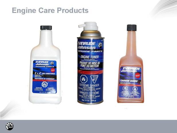 Evinrude, like most engine manufacturers, provides branded products for maintenance.