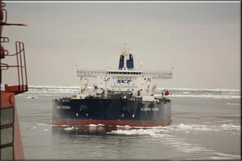 Pilotage of mt Vladimir Tikhonov on the NSR Tanker deadweight: 160 000 tons (Suezmax) Cargo: 120 000
