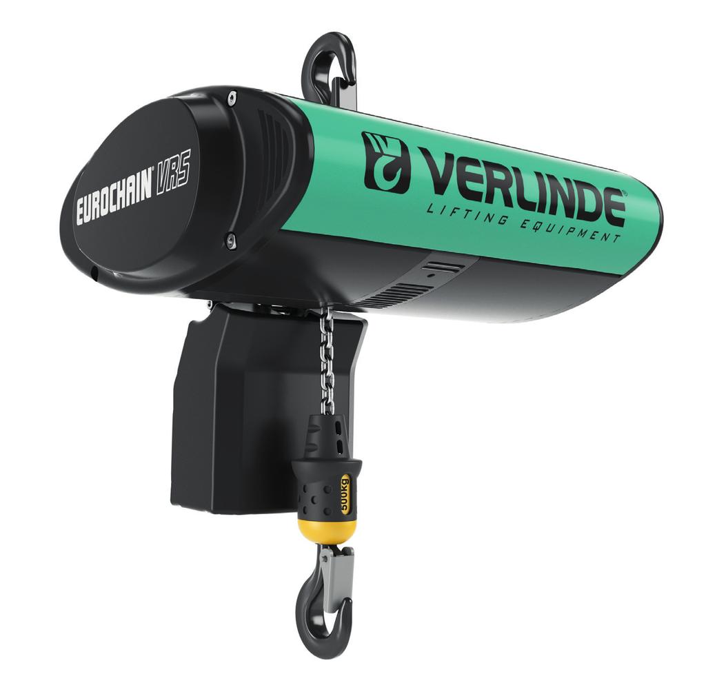 EUROCHAIN VR Electric chain hoist for loads from 63 to 5000 kg Completely innovative, top of the range design, its fluid, contemporary and elegant lines confirm the power of this electric chain hoist.