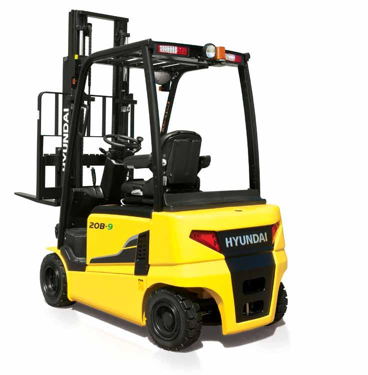 Compact forklift with proven AC technology Maximum performance Comfortable operating room Load indicator Battery side loading system Curve