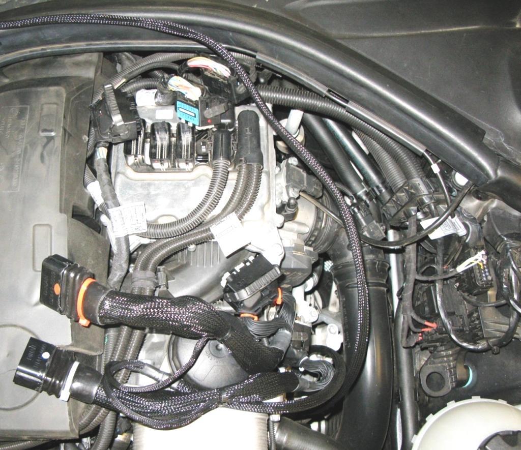 5. Lay the DPT Harness on the car as shown in figure 4 to identify the connectors so you can install them in the correct locations. Fig: 4 6.