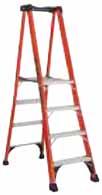 Load Rating Durable non-conductive "C" channel side rails in high visibility safety orange Platform dimensions: 14 2/5" W x 17 1/10" D Top rail guard height is 21" above platform Wide 3"