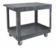 PLASTIC UTILITY SERVICE CARTS Durable structural foam construction will not dent, rust or bend Non-marking 5" casters Capacity: 500 lbs.