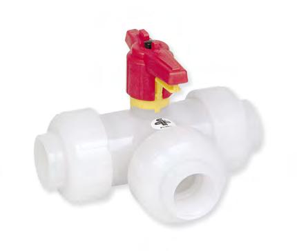 Praher Type S4 T & L-Port Ball Valve Description: In-line horizontal T-port or L-port ball valve with lockable handle and union ends Mounting: In any position Maximum Fluid Pressure at 20 C: 16 bar