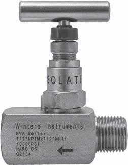 Needle Valve (Straight Body, Hard Seat) NVA Description & Features: Excellent fl ow regulation and leak tight The one-piece body construction (no welding) provides strength, safety and corrosion
